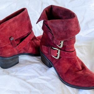 NEW Donald Pliner red suede boots